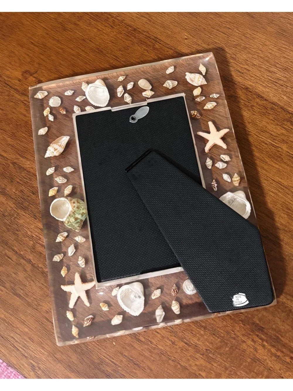 Coastal Sonoma Lucite Acrylic Seashell Picture Photo Frame 4” X 6”